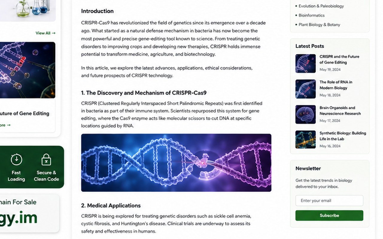 CRISPR and the Future of Gene Editing: How AI and Data Are Accelerating Research — biology research illustration